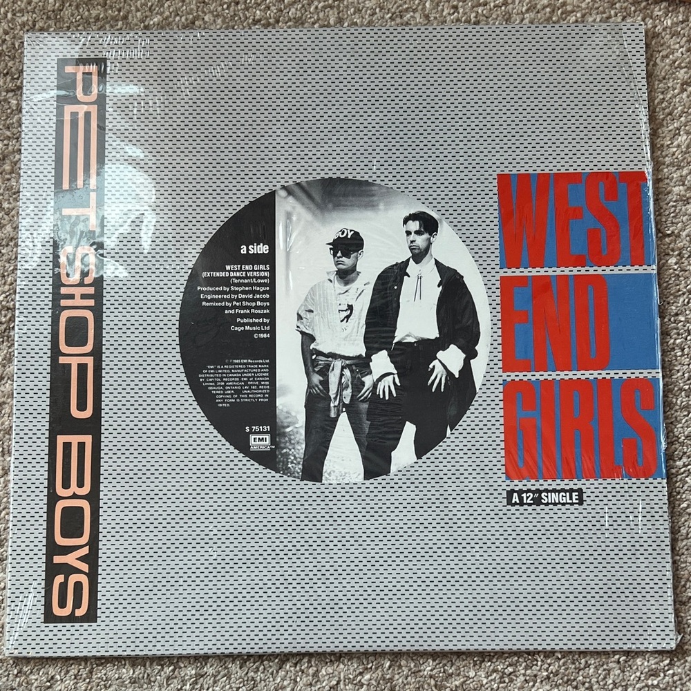 Pet Shop Boys West End Girls 12" Single Vinyl 1985